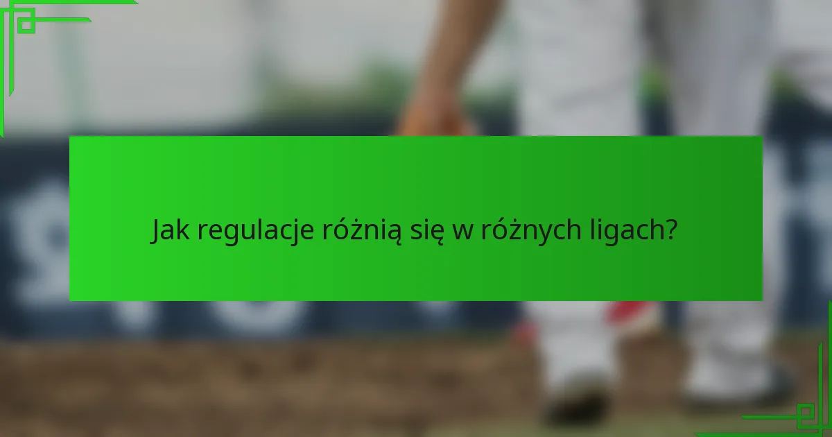 Jak regulacje różnią się w różnych ligach?