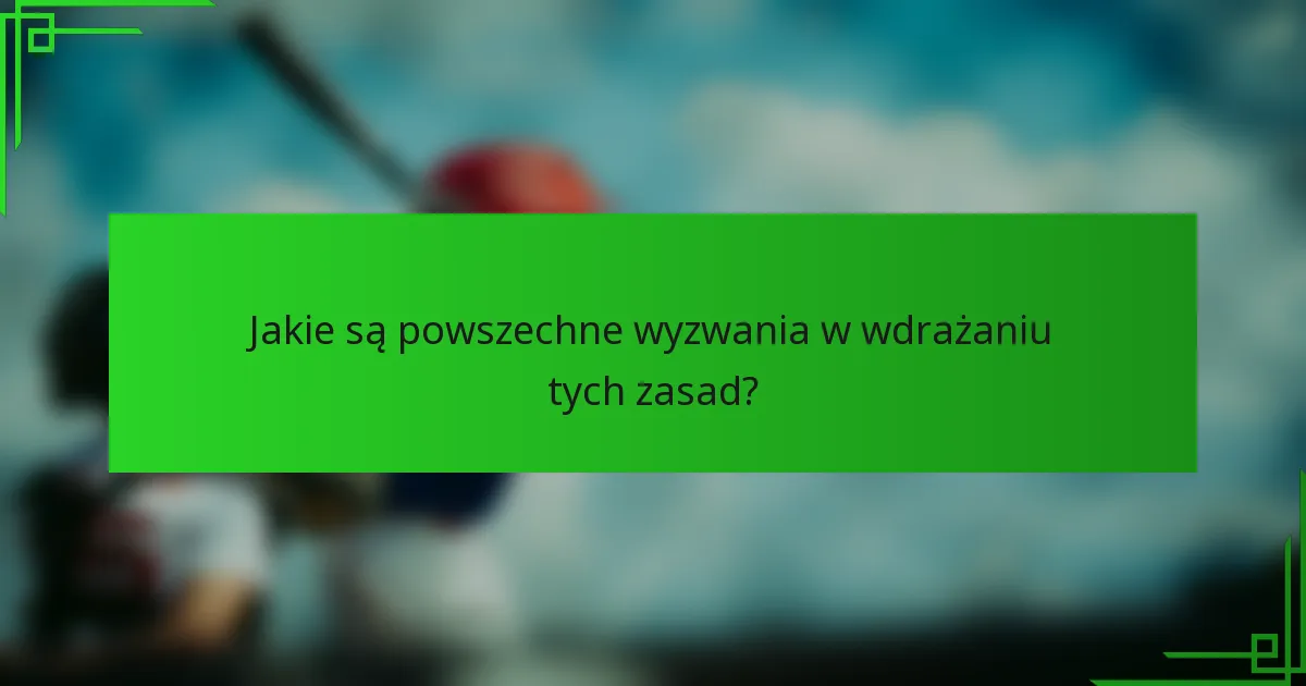 Jakie są powszechne wyzwania w wdrażaniu tych zasad?